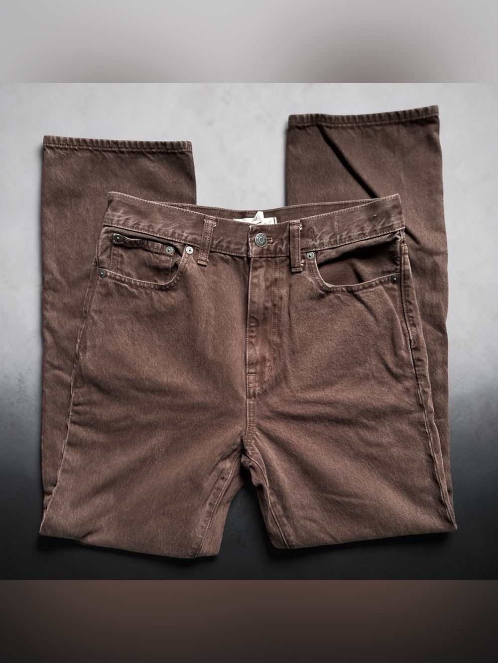 🤎✨ Madewell The Perfect Vintage 90s Straight Jeans Brown Denim Size 28 EUC MSRP